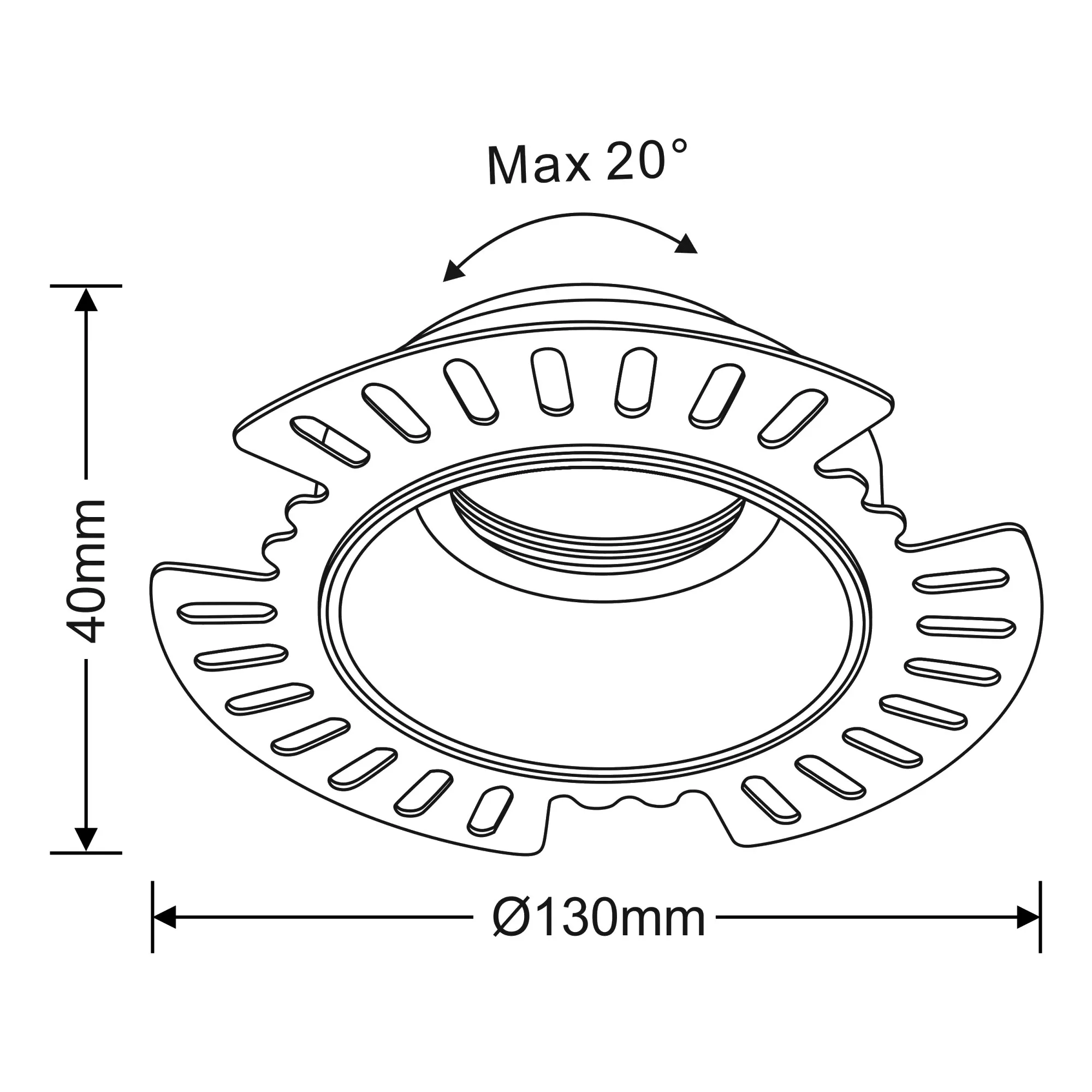 Basy A 12 Tridonic Powered 12W 2700K 1200lm 36° CRI>90 LED Engine White Adjustable Recessed Spotlight, IP20 DM201852  Dlux Basy A 12